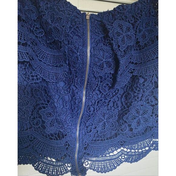 Spoon Jeans Women’s Lace Top - Size Small - Stylish Blue Blouse - Picture 10 of 11